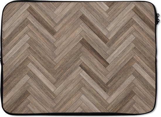 Laptophoes 13 inch - Patronen - Hout - Bruin - Laptop sleeve