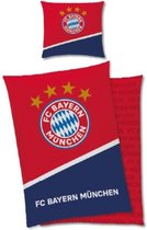 Bayern München - Dekbedovertrek - Eenpersoons - 140x200 cm + 1 kussensloop 70x80 cm - Rood/Blauw - Nieuwe Collectie!