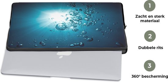 Housse ordinateur 15 pouces 38x29 cm - Motif à bulles - Housse Macbook & Laptop Bubbles in the water - Housse ordinateur portable avec photo