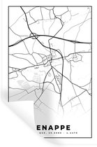 Muurstickers - Sticker Folie - Stadskaart – Plattegrond – België – Zwart Wit – Genappe – Kaart - 80x120 cm - Plakfolie - Muurstickers Kinderkamer - Zelfklevend Behang - Zelfklevend behangpapier - Stickerfolie