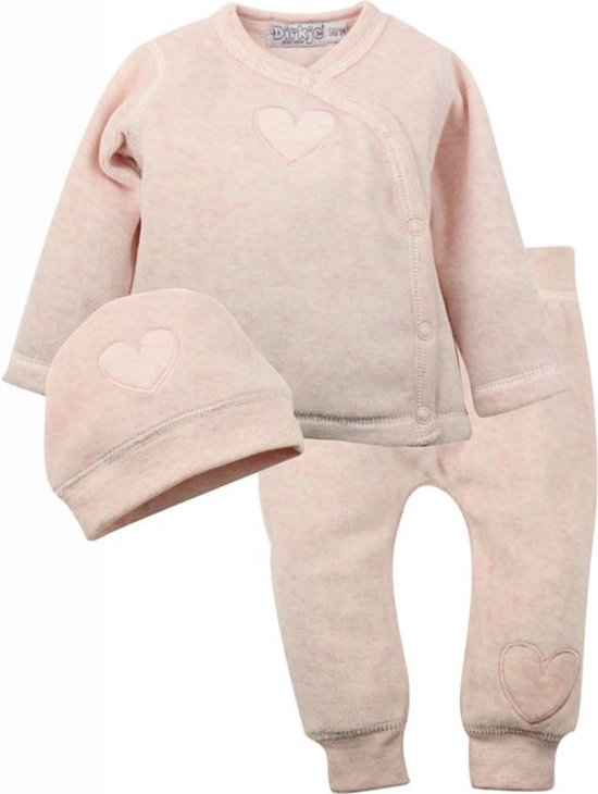 Dirkje-Baby Girls pre 2-pce Babysuit + hat- Light pink