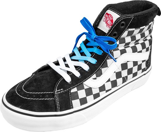 Sneakerveters | Platte schoenveters | kleur | verloop | blauw wit | 110 cm