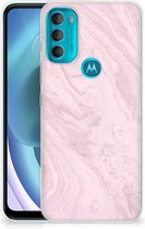 Smartphone hoesje Motorola Moto G71 5G Leuk Hoesje Marble Pink