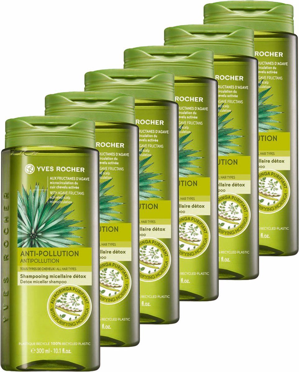 Yves Rocher - PLANTAARDIGE HAARVERZORGING - Micellaire Anti-Pollution Shampoo - Voordeelverpakking 6x300ml