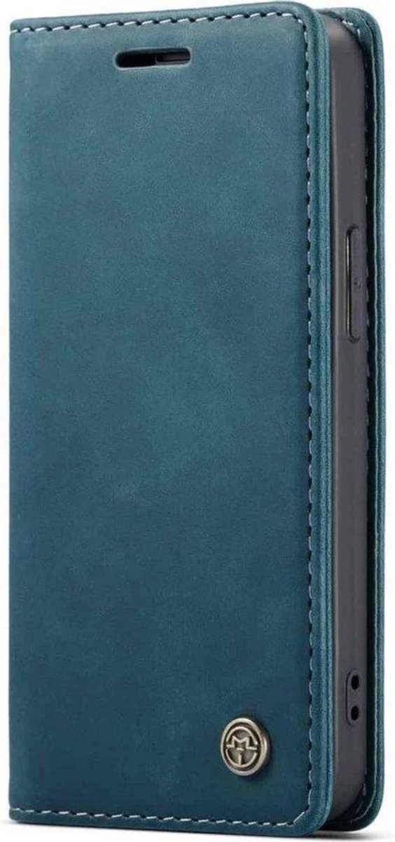 CaseMe Bookcase Pasjeshouder Hoesje iPhone 12 Pro Blauw - Telefoonhoesje - Smartphonehoesje - Zonder Screen Protector
