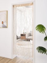 Stijvolle vliegengrodijn - Sier gordijn - Deurgordijn - Beige - Modern - Ibiza stijl - 100 *200 cm x