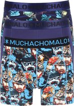 Muchachomalo heren boxershorts (3-pack) - shorts Biker Poseidon - print - print - blauw - Maat: XXL