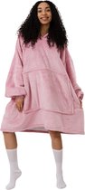 Kroeler Happy Pink - Oodie - Deken met Mouwen - Hoodie deken met de leukste printjes! - Plaid met Mouwen #TIP: Pérfect als cadeau!