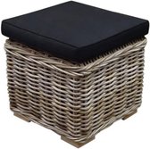 Nissah voetenbank 43x43xH43 cm naturel rotan - olefin black