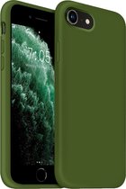 Coverzs Luxe Liquid Silicone case geschikt voor Apple iPhone SE 2022 - legergroen