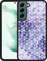 Galaxy S22+ Hardcase hoesje Paars Hexagon Marmer - Designed by Cazy