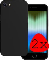 Hoes voor iPhone SE 2022 Hoesje Siliconen Case Hoes - Hoes voor iPhone SE 2022 Hoes Cover - Zwart - 2 Stuks
