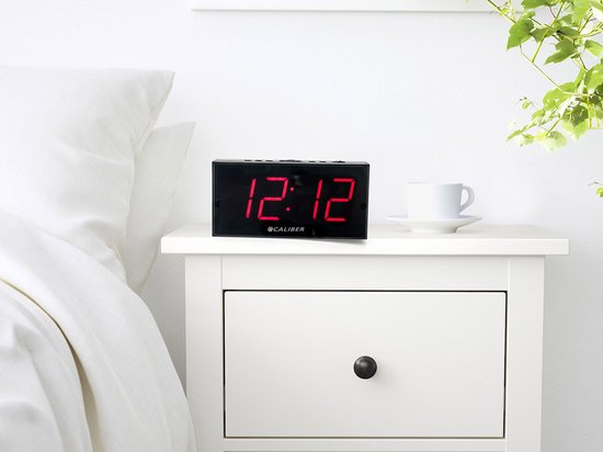 Caliber Digitale Wekker - Wekker met Snooze Functie - Alarmklok met twee alarmen - Dimbaar display - Kinderwekker en wekker voor volwassenen -Digitale klok met groot display (HCG006) - Caliber