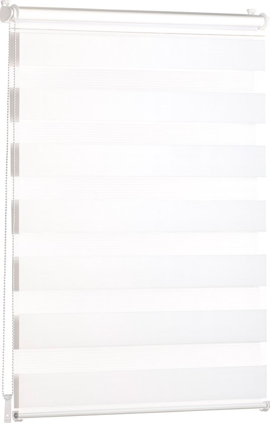 Blumtal Gestreepte Gordijnen - Transparante Rolgordijnen - Kant en Klaar - 85 x 155cm, Wit - Set van 1