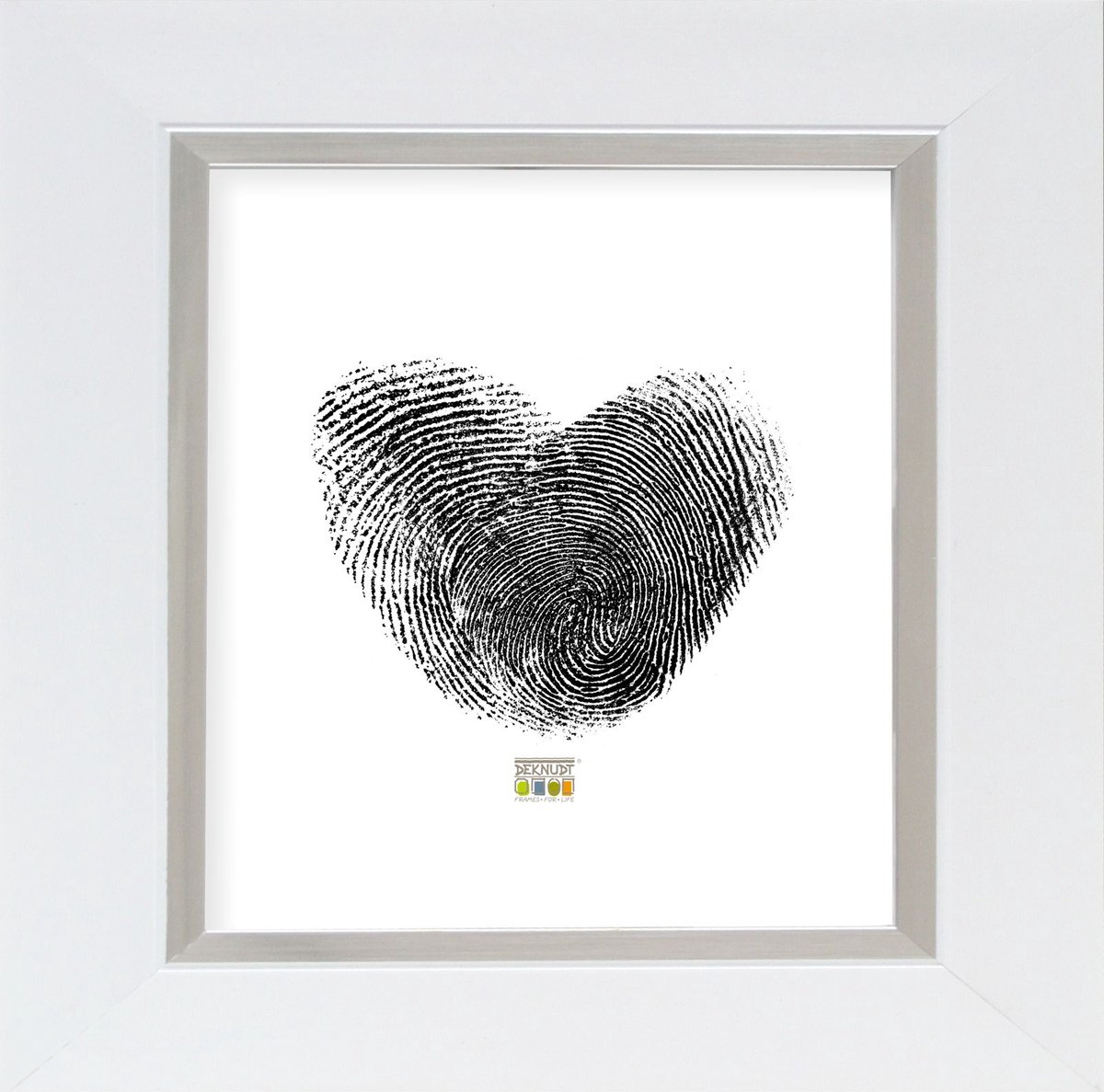 Deknudt Frames fotolijst S41NK1 - wit met zilverbies - 30x30 cm