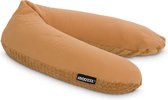 Snoozzz Voedingskussen Ergonomisch Premium kwaliteit - 185 cm - microparel vulling - luxe draagtas - Wasbare hoes van Zachte velours met katoen - Camel Bubble