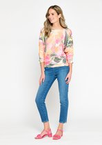 LOLALIZA Trui met bloemenprint - Ecru - Maat L/XL