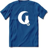 Nacht Wacht - Katten T-Shirt Kleding Cadeau | Dames - Heren - Unisex | Kat / Dieren shirt | Grappig Verjaardag kado | Tshirt Met Print | - Donker Blauw - XL