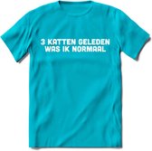 3 Katten Geleden - Katten T-Shirt Kleding Cadeau | Dames - Heren - Unisex | Kat / Dieren shirt | Grappig Verjaardag kado | Tshirt Met Print | - Blauw - S