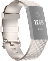 Mobigear Cross Siliconen Bandje voor Fitbit Charge 4 - Champagne