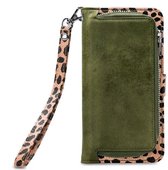 Apple iPhone 6/6s Hoesje - Mobilize - Gelly Zipper Serie - Kunstlederen Bookcase / 2in1 Case - Olive Leopard - Hoesje Geschikt Voor Apple iPhone 6/6s