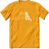 Cat Scan - Katten T-Shirt Kleding Cadeau | Dames - Heren - Unisex | Kat / Dieren shirt | Grappig Verjaardag kado | Tshirt Met Print | - Geel - XL