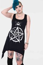 Jawbreaker Korte jurk -L- Pentagram spiral with back ties Zwart