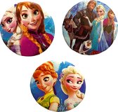 Frozen buttons set van 3 Anna en Elsa