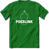 Poeslink! - Katten T-Shirt Kleding Cadeau | Dames - Heren - Unisex | Kat / Dieren shirt | Grappig Verjaardag kado | Tshirt Met Print | - Donker Groen - XXL