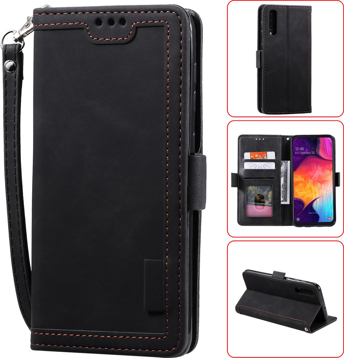 Book Case Samsung Galaxy S22 Ultra | Hoogwaardig PU Leren Hoesje | Lederen Wallet Case | Luxe Uitstraling | Telefoonhoesje | Pasjeshouder | Portemonnee | Zwart