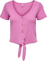 Only ONLBELLA SS KNOT TOP - Super Pink Pink