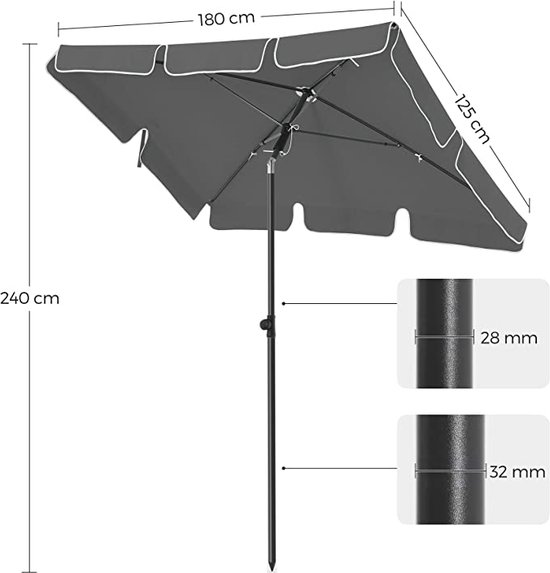 SONGMICS Parasol pour balcon, écran de jardin rectangulaire, protection UV  jusqu'à UPF... | bol.com