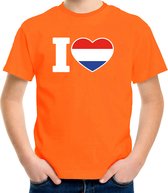 Oranje I love Holland shirt kinderen 122/128
