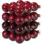 36x stuks kerstversiering kerstballen rood/donkerrood van glas - 4 cm - mat/glans - Kerstboomversiering/kerstversiering