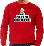 Niks ho ho ho bier doordrinken foute Kersttrui - rood - heren - Kerst sweater / Kerst outfit XXL