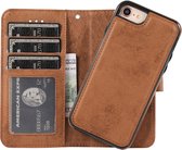 Mobiq - Magnetische 2-in-1 Wallet Case iPhone SE (2022 / 2020)/8/7 - bruin