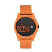 Daniel Klein DK.1.12865-4 - Horloge - Analoog - Mannen - Heren - siliconen band - rond - Oranje - Zwart