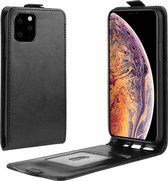 Peachy Verticale Flip kunstleer wallet hoesje iPhone 11 Pro Max case - Zwart