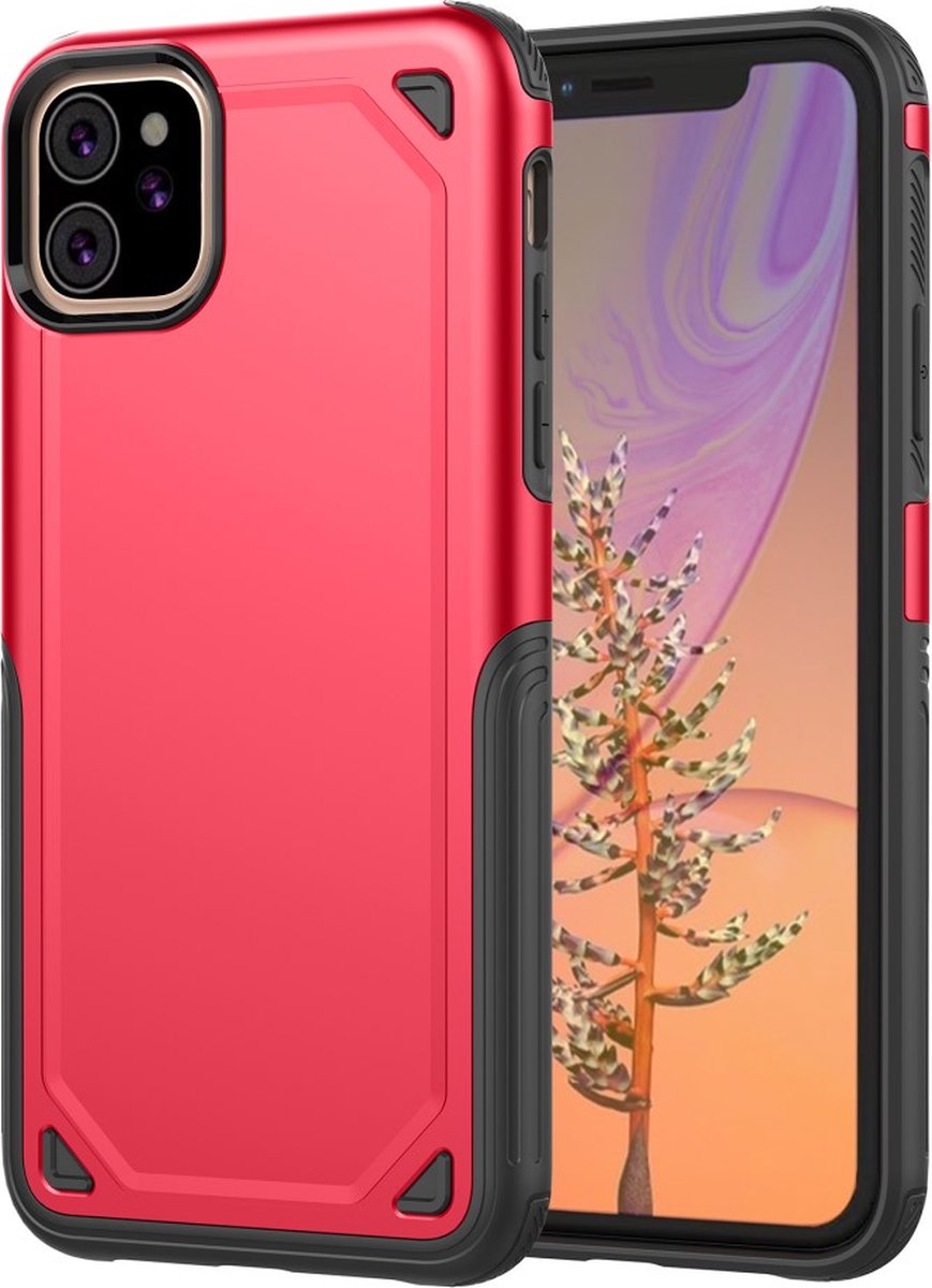 Peachy ProArmor protection hoesje bescherming geschikt voor iPhone 11 case - Rood