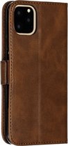 Peachy Leren Wallet Bookcase hoesje portemonnee iPhone 11 Pro Max - Bruin