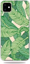 Peachy Natuur Groen Bladeren Bananenplant Jungle Hoesje iPhone 11 TPU case - Doorzichtig