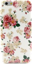 Peachy Wit roze rozen bloemen klassiek iPhone 6 6s hoesje case cover
