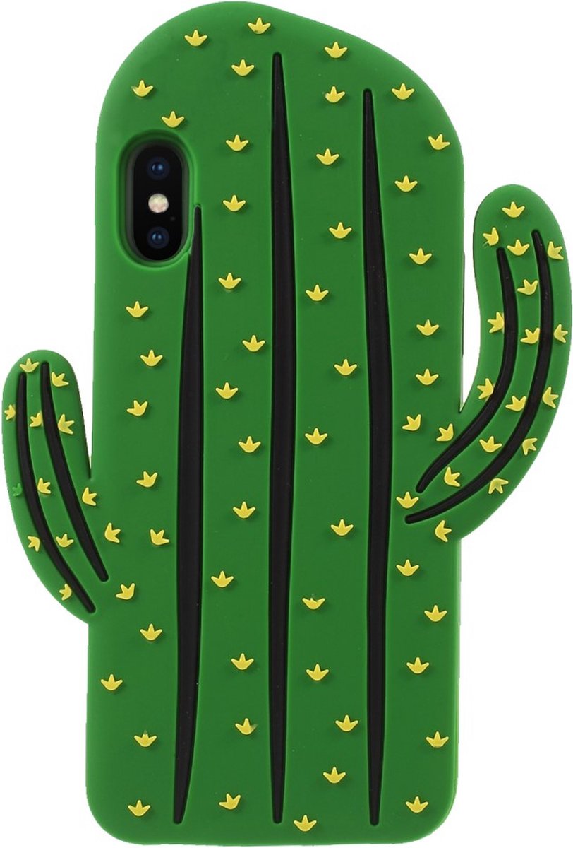 Peachy Cactus Silicone Hoesje geschikt voor iPhone XS Max cover - Groen case
