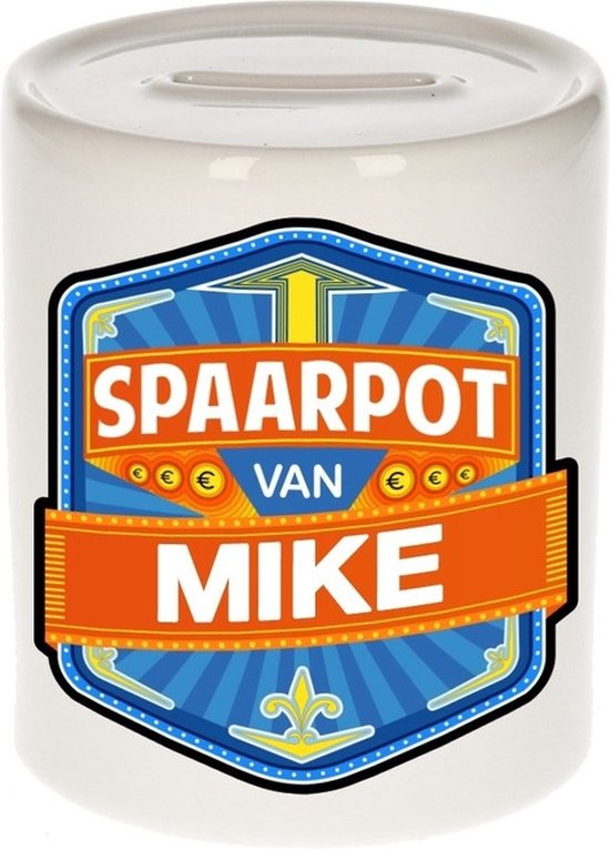 Kinder spaarpot voor Mike - keramiek - naam spaarpotten