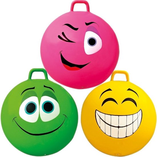 Foto: Skippybal smiley voor kinderen 70 cm roze