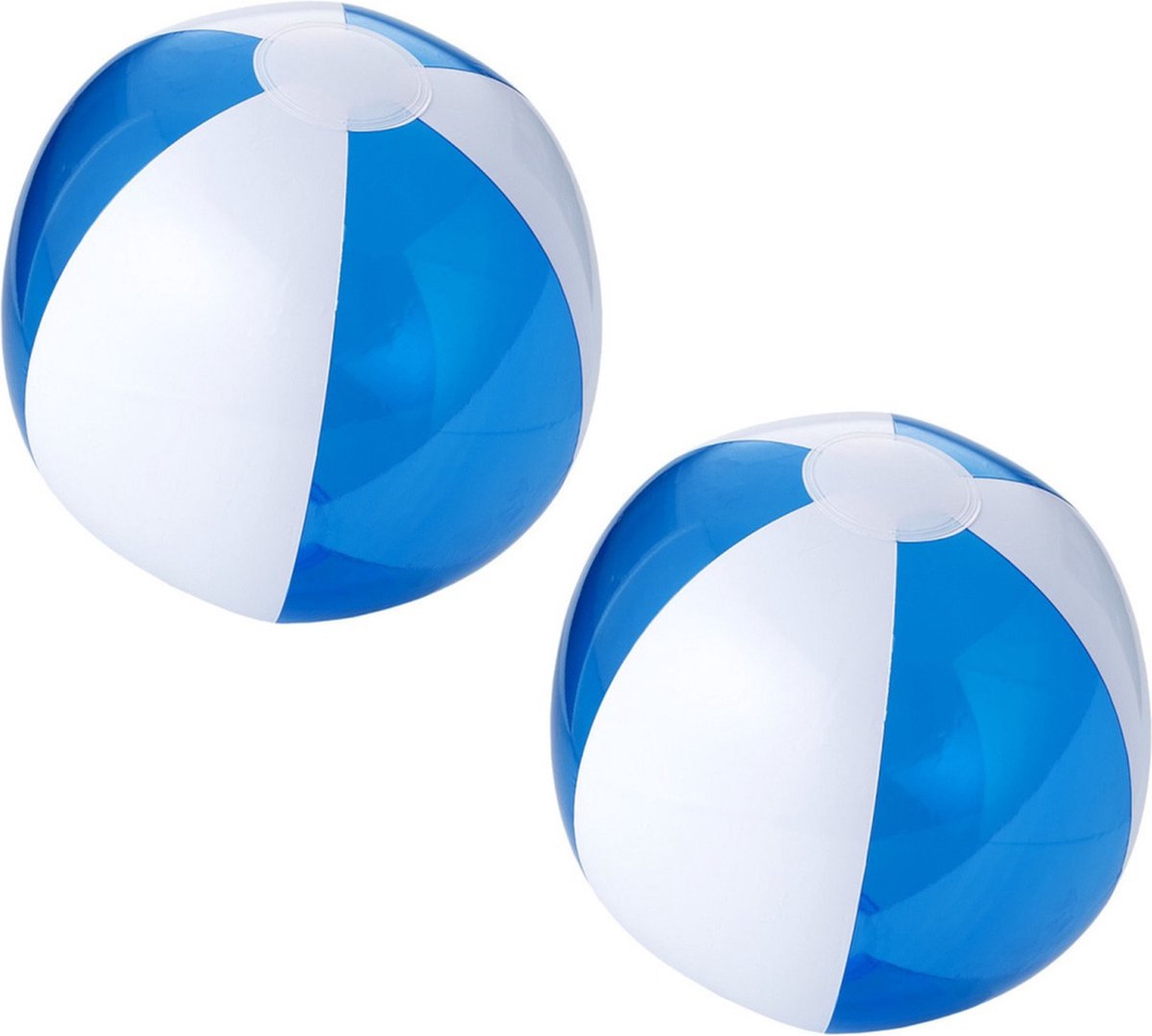 5x stuks opblaasbare strandballen blauw/wit 30 cm - Buitenspeelgoed waterspeelgoed opblaasbaar