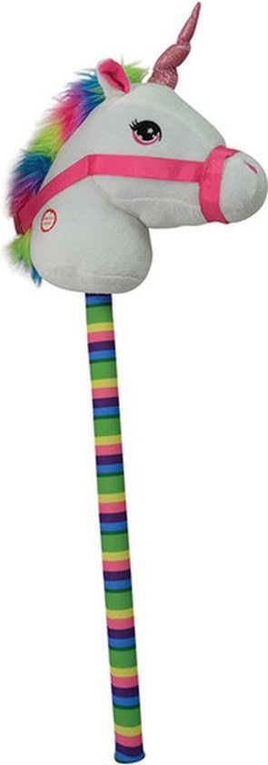 Foto: Witte eenhoorn stokpaardje met geluid 68 cm voor kinderen unicorns stokpaarden met hoorns paarden pony liefhebbers actief buitenspeelgoed voor jongens meisjes kinderen