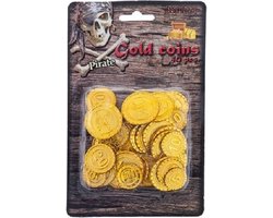 Piraat munten goud 200 stuks - Piraten verkleed accessoire - Gouden speelgoed munten