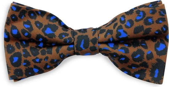 We Love Ties - Strik Lucky Leopard - bruin / zwart / kobaltblauw