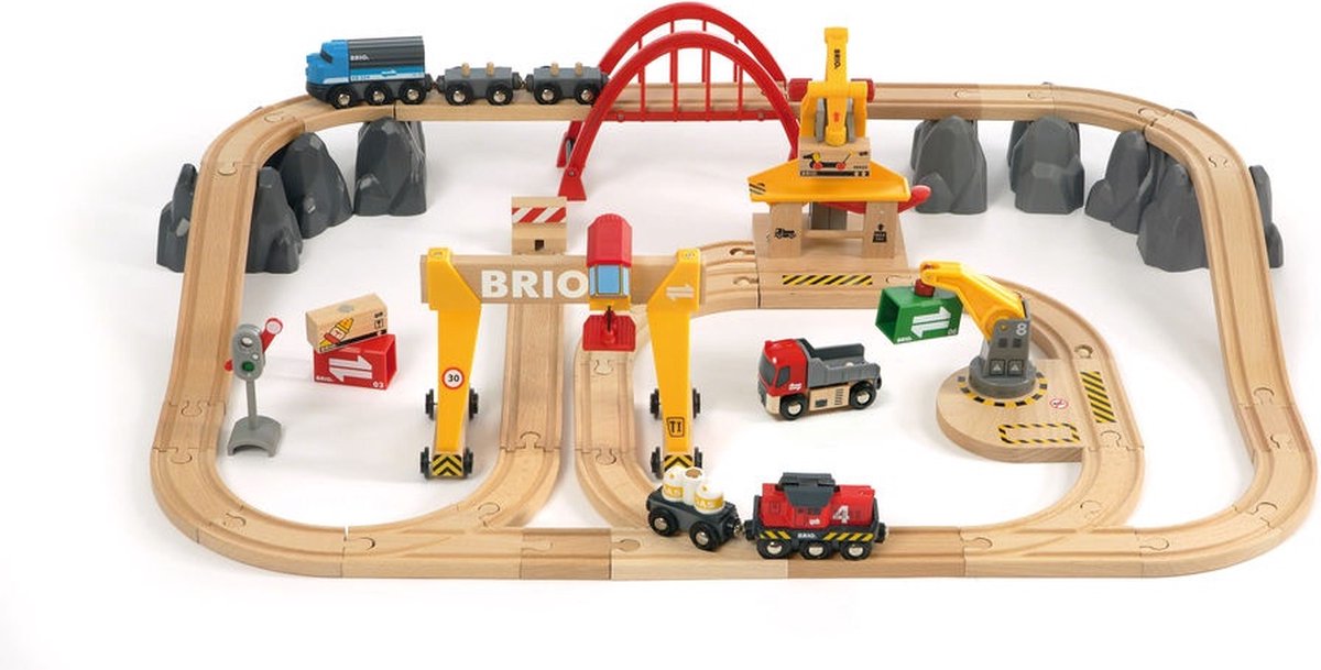 Treinset vrachtvervoer - Luxe vrachtset - 54-delig - Stimuleert creativiteit